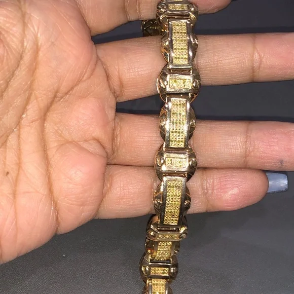 Real diamond custom made men bracelet unbeatable NOT CZ not fake best gift SALE